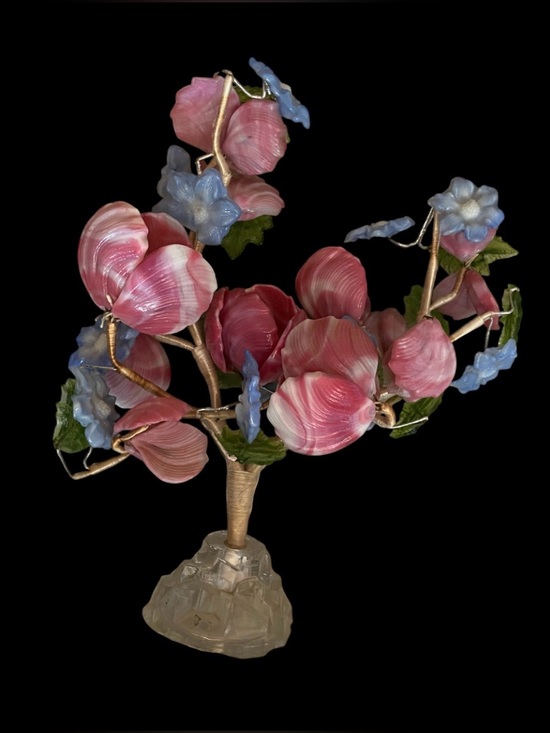 Unique Vintage Other - Vintage Czech Art Glass Pink Flower & More Arrangement